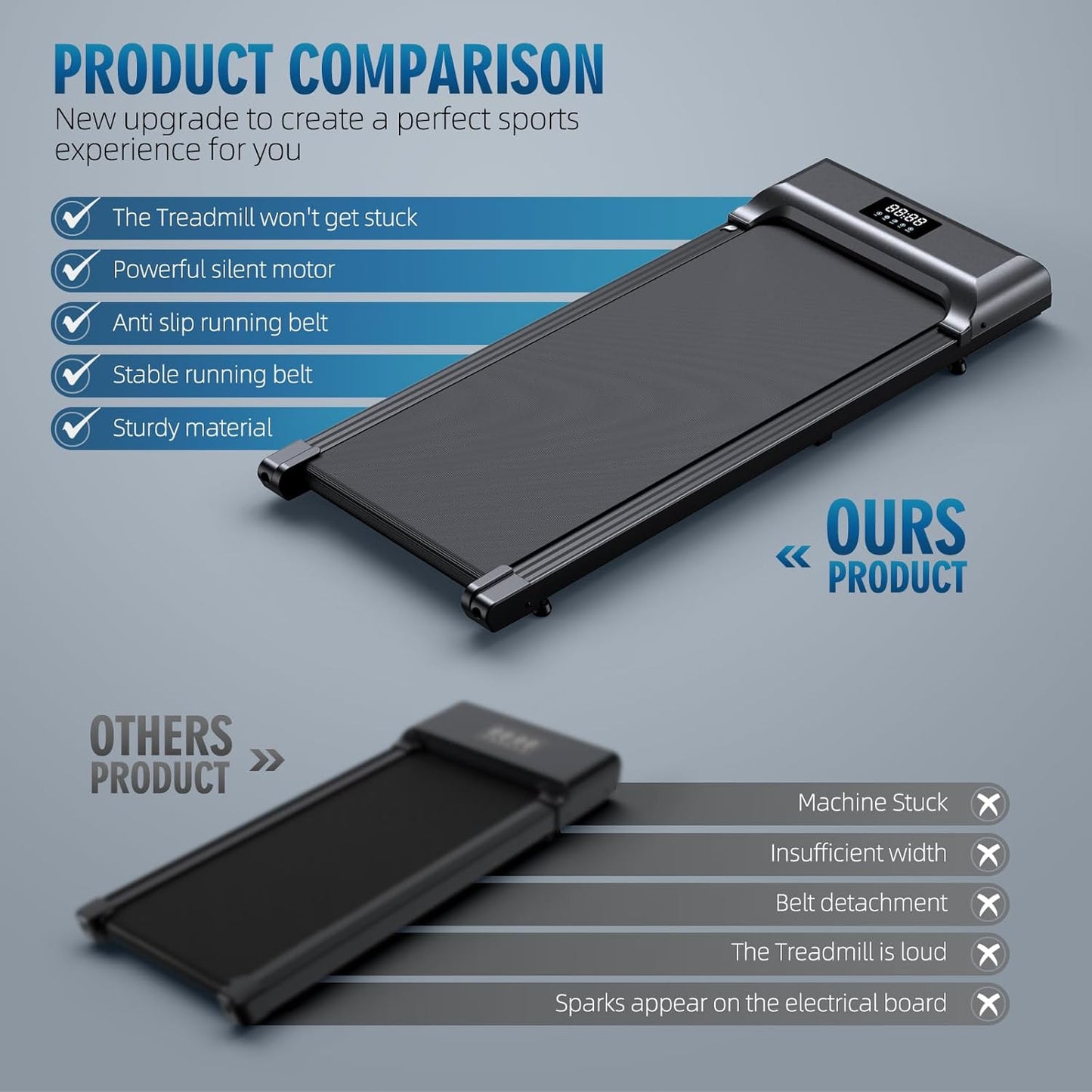 Foldable Walking Pad Treadmill_Under Desk, Portable, Quiet, with Remote Control for Home & Office