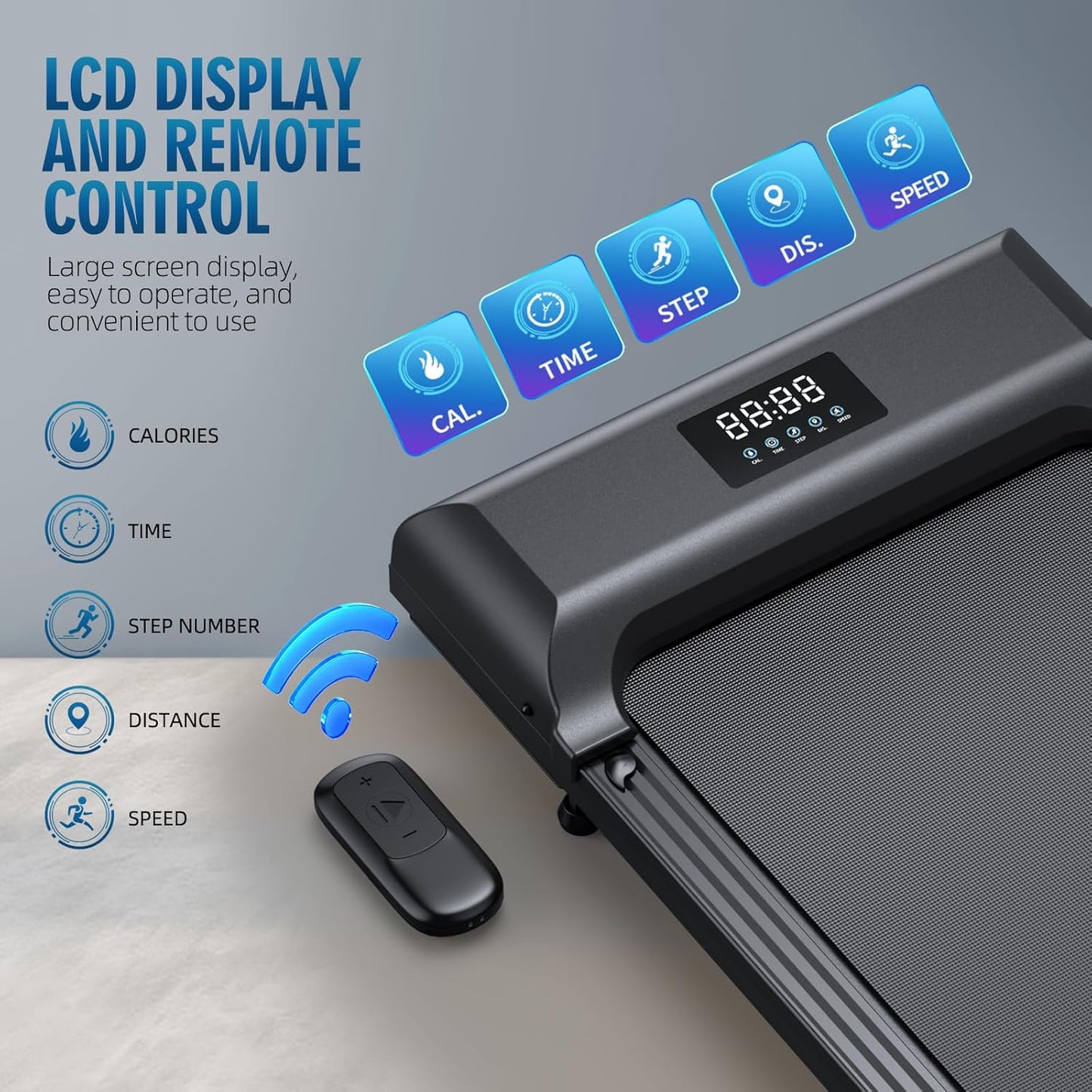 Foldable Walking Pad Treadmill_Under Desk, Portable, Quiet, with Remote Control for Home & Office