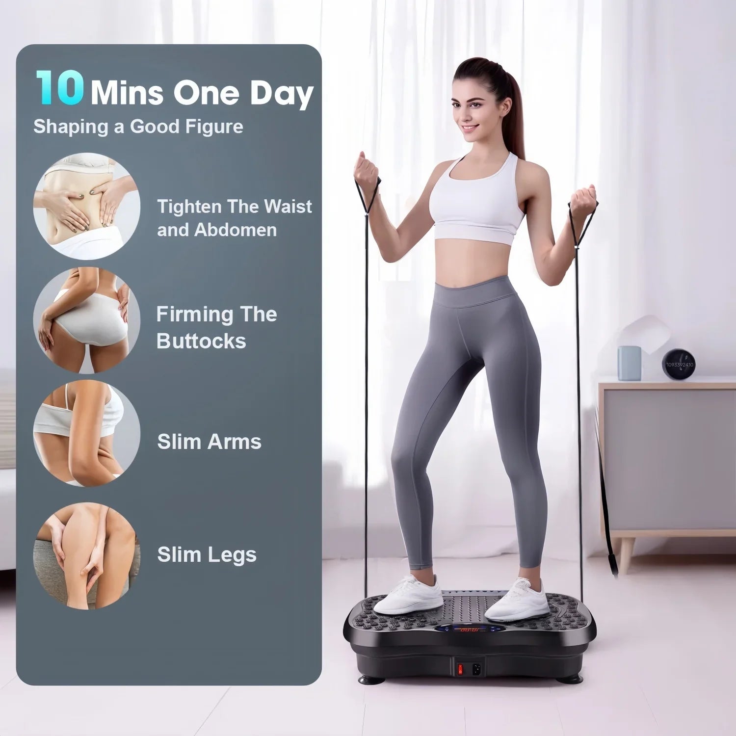 High Quality Vibration Plate Exercise Machine,300-400 Lbs Capacity,Full Body Workout Vibration Platform for Lymphatic Drainage