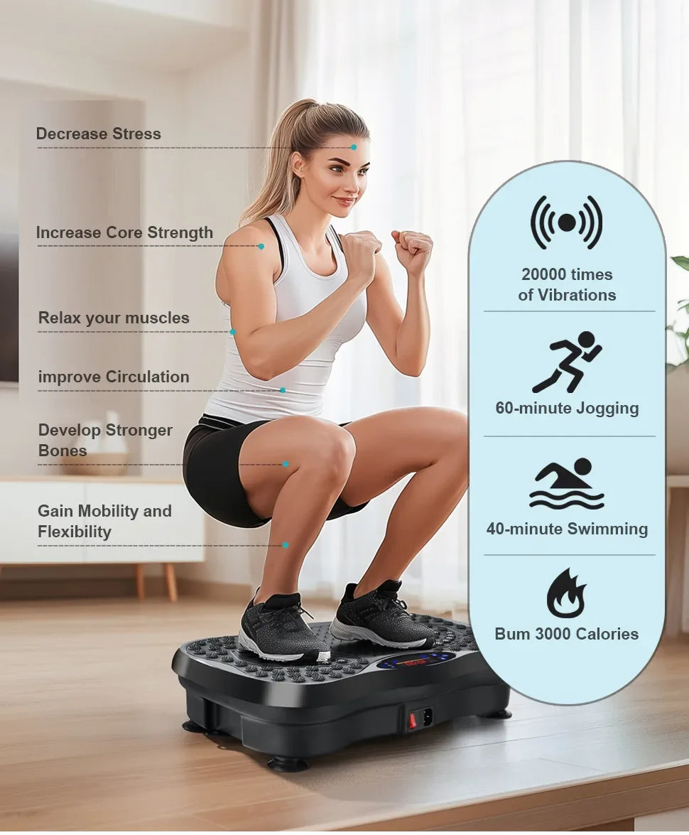 High Quality Vibration Plate Exercise Machine,300-400 Lbs Capacity,Full Body Workout Vibration Platform for Lymphatic Drainage