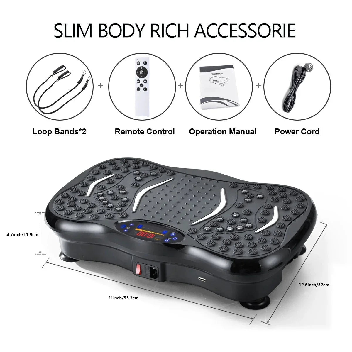 High Quality Vibration Plate Exercise Machine,300-400 Lbs Capacity,Full Body Workout Vibration Platform for Lymphatic Drainage