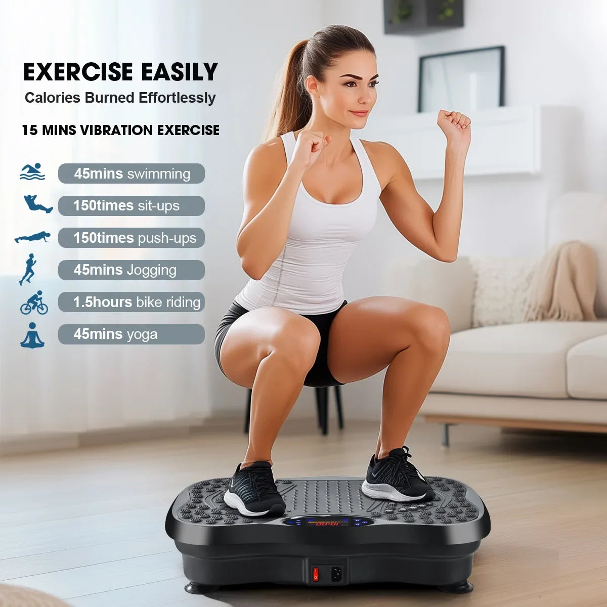 High Quality Vibration Plate Exercise Machine,300-400 Lbs Capacity,Full Body Workout Vibration Platform for Lymphatic Drainage