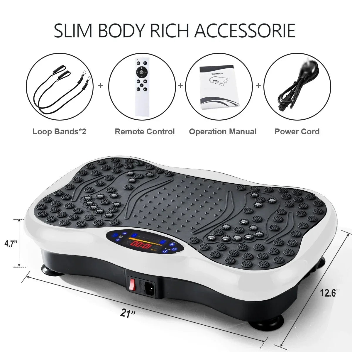 High Quality Vibration Plate Exercise Machine,300-400 Lbs Capacity,Full Body Workout Vibration Platform for Lymphatic Drainage