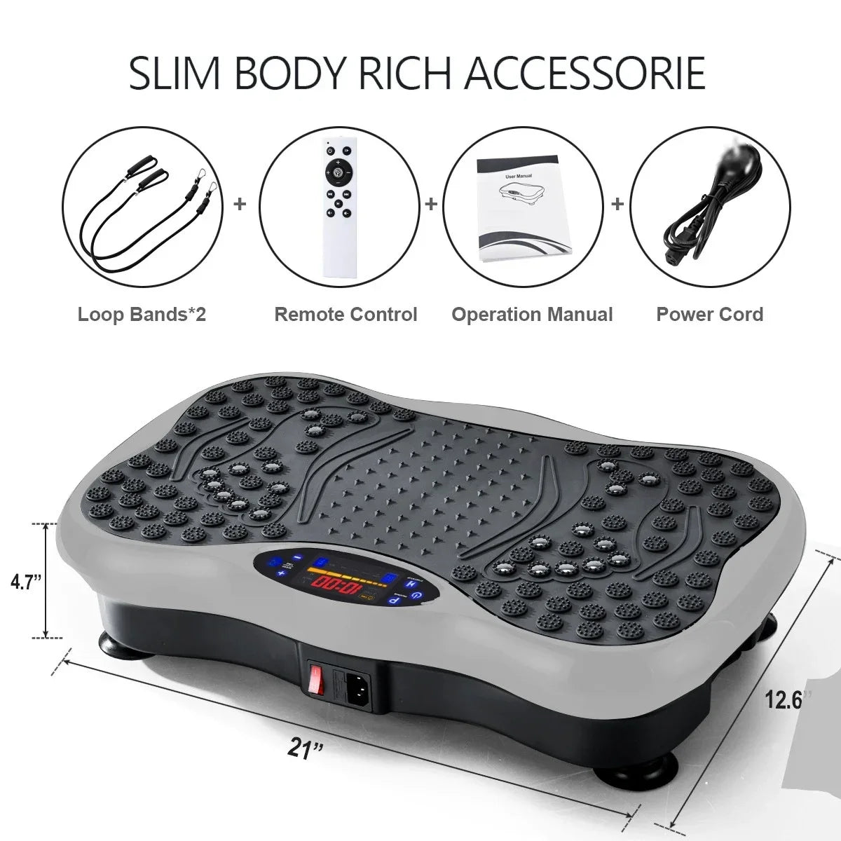High Quality Vibration Plate Exercise Machine,300-400 Lbs Capacity,Full Body Workout Vibration Platform for Lymphatic Drainage